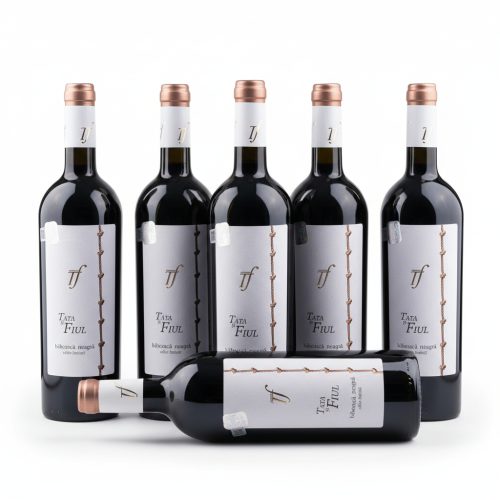 Pachet PROMO 5+1 GRATIS Tata și Fiul Ediție Limitată Băbească Neagră 0.75L - Vin roșu sec
