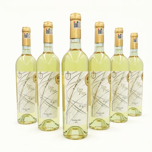 Pachet PROMO 5+1 GRATIS Tata și Fiul Fetească Albă 0.5L - Vin alb sec