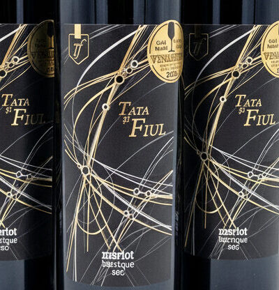 Pachet PROMO 5+1 GRATIS  Tata și Fiul Merlot barrique 0.75L - Vin roșu sec