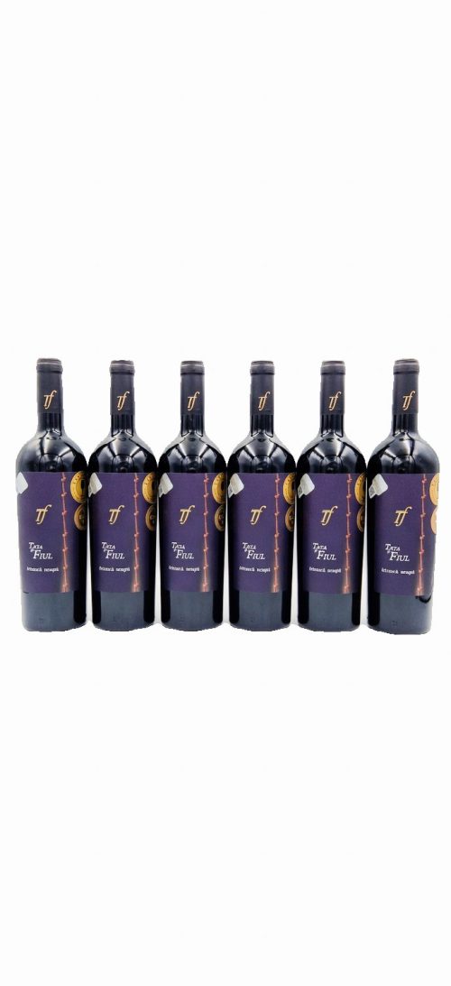 Pachet PROMO 5+1 GRATIS Tata și Fiul Fetească Neagră 0.75L - Vin roșu sec
