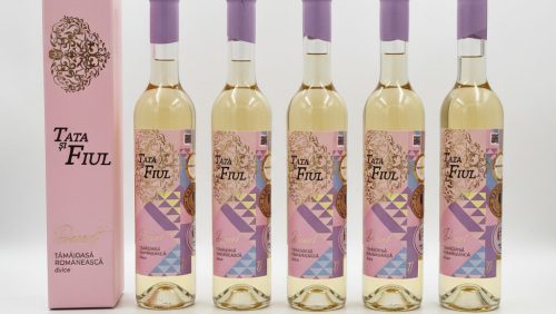 Pachet PROMO 5+1 GRATIS Tata și Fiul Desert Tămâioasă Românească 0.5L  - Vin alb dulce