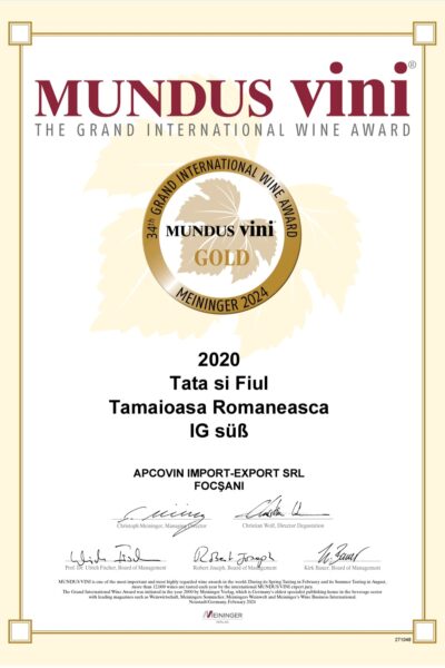 Alternative view of Pachet PROMO 5+1 GRATIS Tata și Fiul Desert Tămâioasă Românească 0.5L - Vin alb dulce