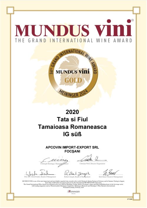 Pachet PROMO 5+1 GRATIS Tata și Fiul Desert Tămâioasă Românească 0.5L - Vin alb dulce - imagine 2
